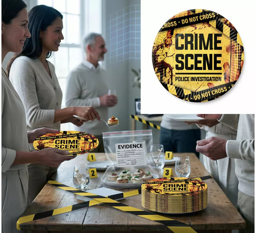 Translation missing: fr.Bolsa de 6 Platos Escena de Crimen de 23 cm