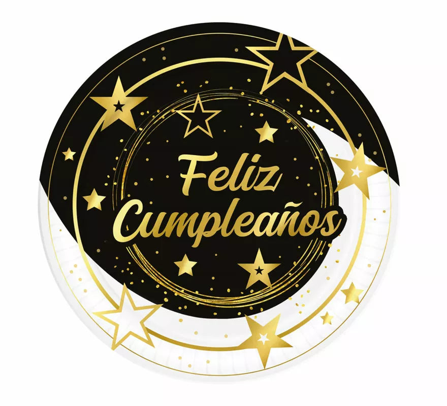 Translation missing: fr.Bolsa de 6 Platos Feliz Cumpleaños de 23 cms