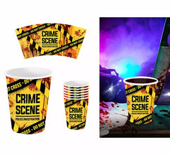 Sachet de 6 verres scène de crime 9 cm