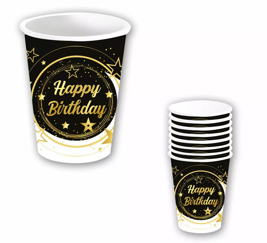 Translation missing: fr.Bolsa de 6 Vasos Happy Birthday de 240 ml-9 cms