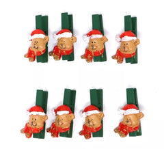 Sachet de 8 Pincettes Ours 3 cm