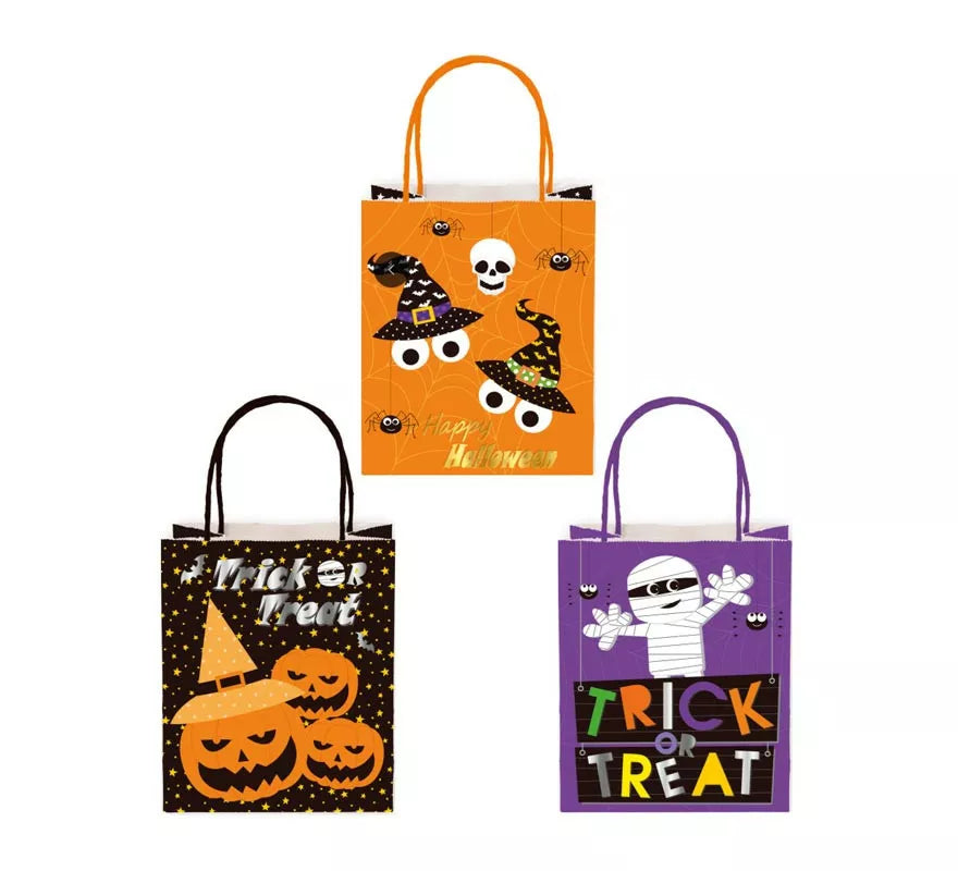 Translation missing: fr.Bolsa de Regalo Kraft Halloween con asa de 18x23x10 cm