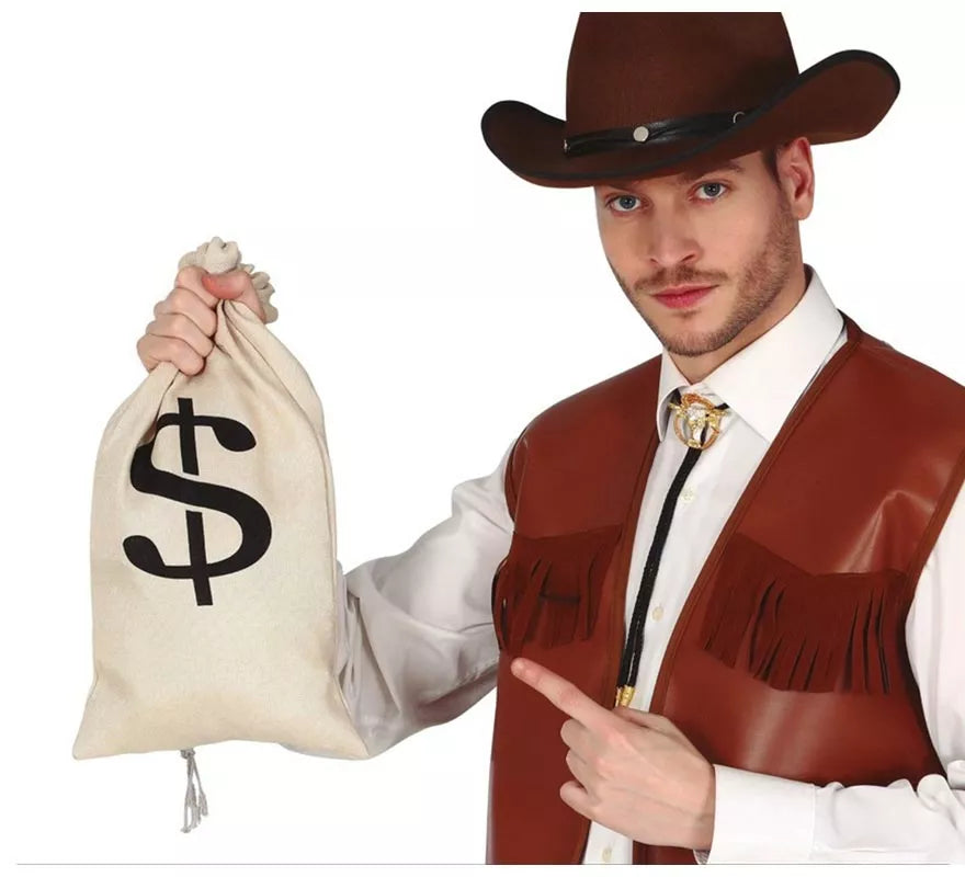 Translation missing: fr.Bolsa de tela para el dinero para Vaquero, Ladrón Bancos 42X22 cm