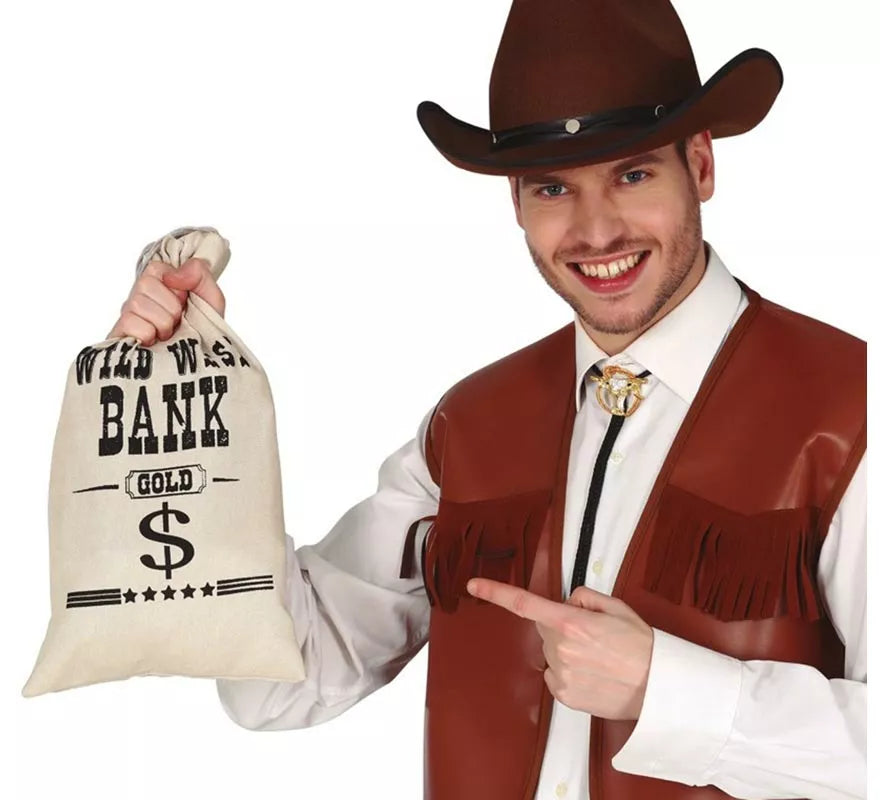 Translation missing: fr.Bolsa de tela para el dinero para Vaquero, Ladrón Bancos 42X22 cm