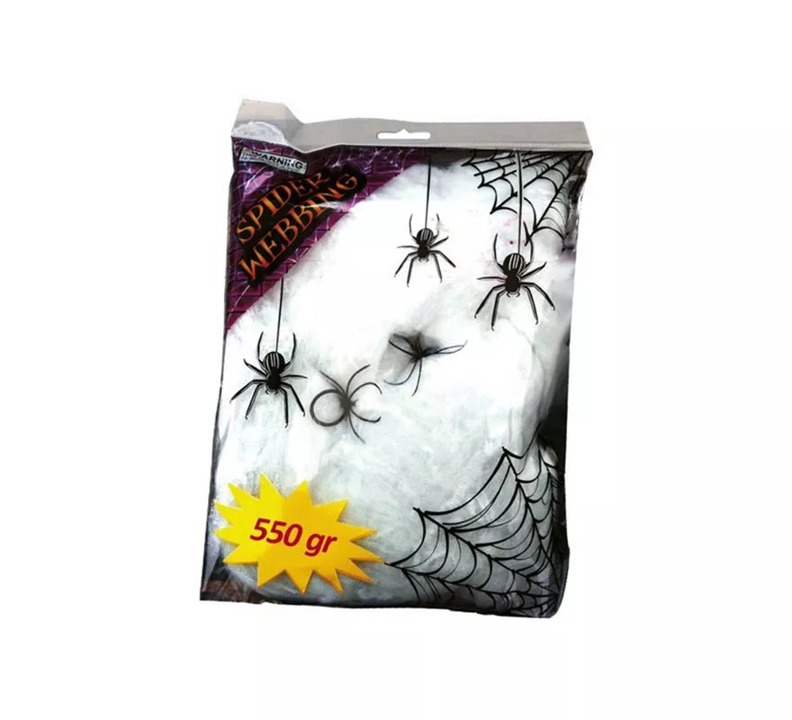 Translation missing: fr.Bolsa de Telarañas de 500 gr con 4 arañas para decorar