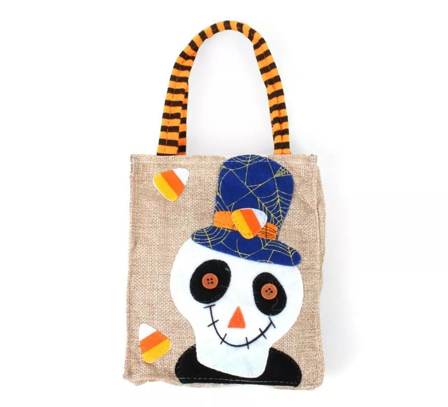 Translation missing: fr.Bolsa para dulces Calavera de lino de 20x15 cm