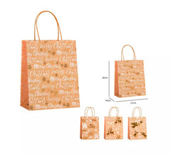 Sac cadeau de Noël Kraft de 21x25,5x10 cm en modèles assortis