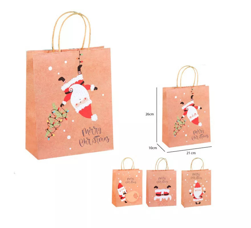 Translation missing: fr.Bolsa Regalo Navidad Kraft de 21x26x10 cm en modelos surtidos