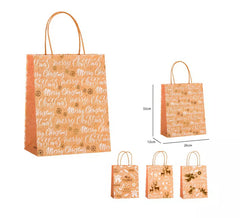 Sac Cadeau Noël Kraft 26x32x12 cm en modèles assortis