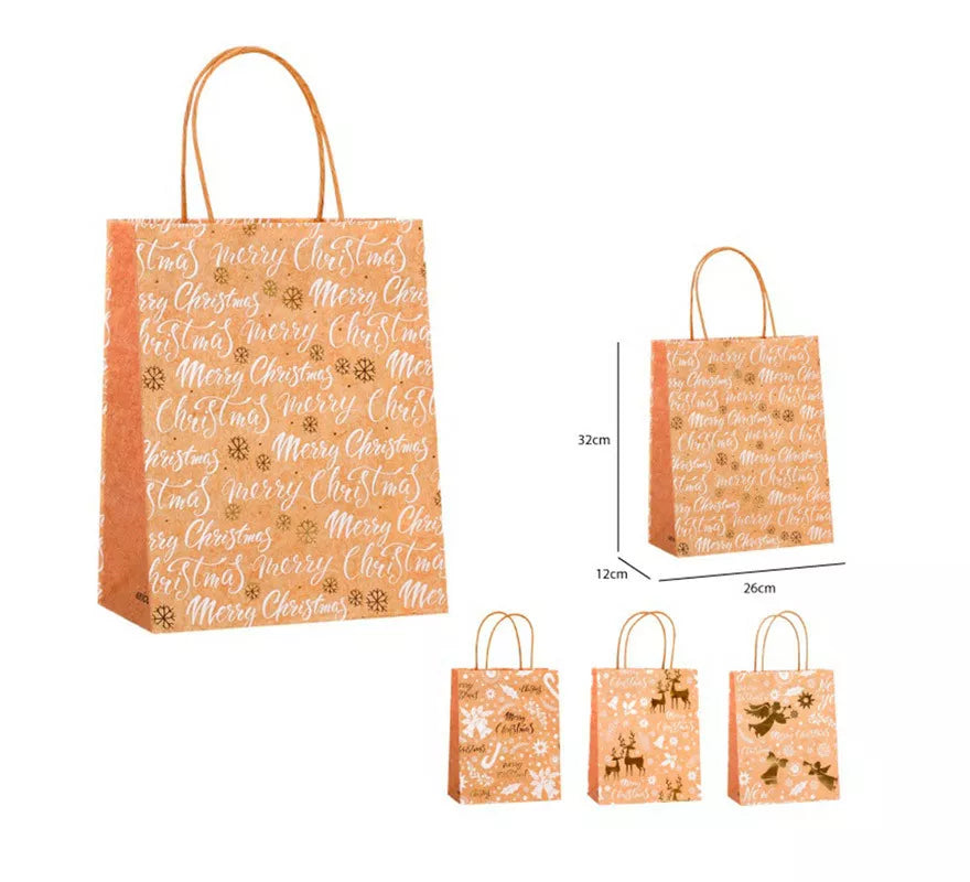 Translation missing: fr.Bolsa Regalo Navidad Kraft de 26x32x12 cm en modelos surtidos
