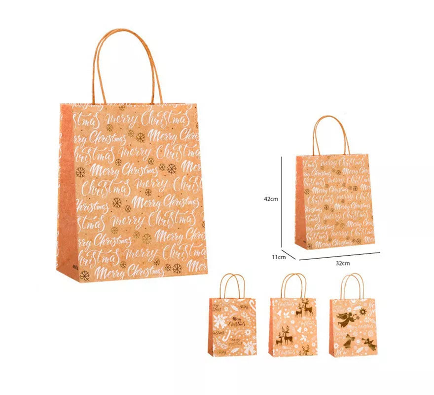 Translation missing: fr.Bolsa Regalo Navidad Kraft de 32x42x11 cm en modelos surtidos