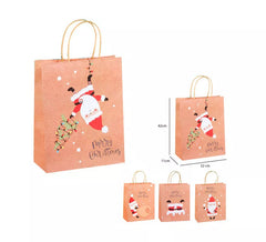 Sac Cadeau Noël Kraft 32x42x11 cm en modèles assortis