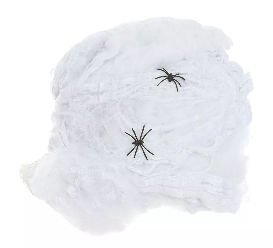 Translation missing: fr.Bolsa Telaraña con 2 arañas de 228 gr para decorar en Halloween