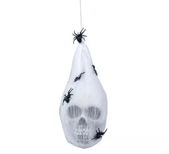 Sac en toile d'araignée avec tête de mort 25 cm