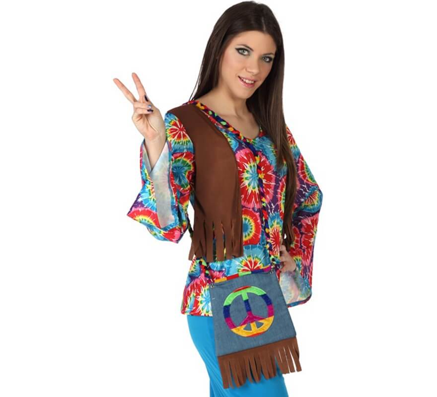 Translation missing: fr.Bolso Hippie con Símbolo de la Paz con Flecos