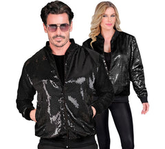 Bomber Fiesta noir à sequins pour adulte