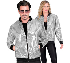 Bomber Fiesta argenté à paillettes pour adulte