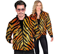Bomber mode rayé doré et sequins pour adulte