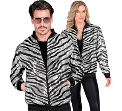 Bomber Mode Rayé Argenté à Paillettes Adulte