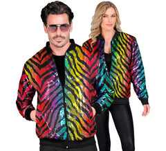 Fashion Bomber imprimé animal à rayures multicolores pour adulte