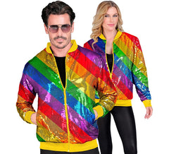 Bomber Fashion rayures multicolores à paillettes pour adulte