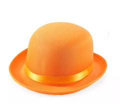 Chapeau melon adulte avec ruban de différentes couleurs