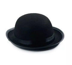 Chapeau melon bas en feutre noir pour enfants