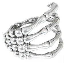 Bracelet squelette en métal argenté