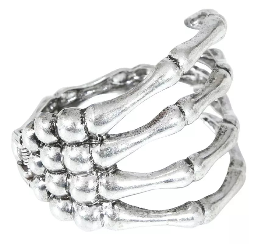 Translation missing: fr.Brazalete Esqueleto Metálico de plata