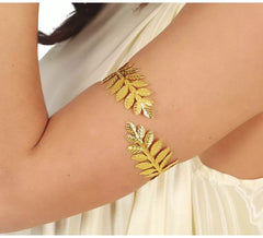 Bracelet romain métallique feuilles d'or