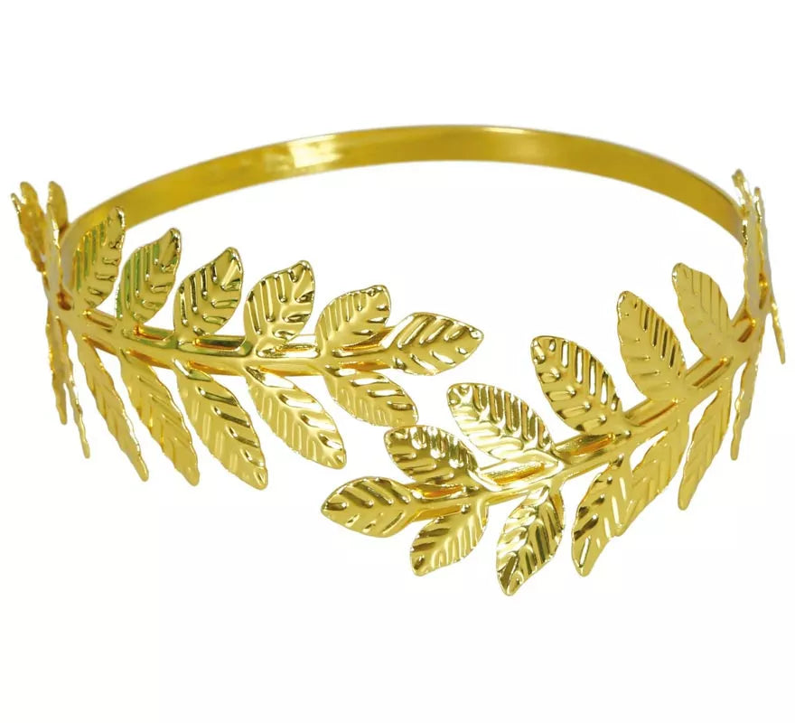 Brazalete Romana Metálica hojas doradas