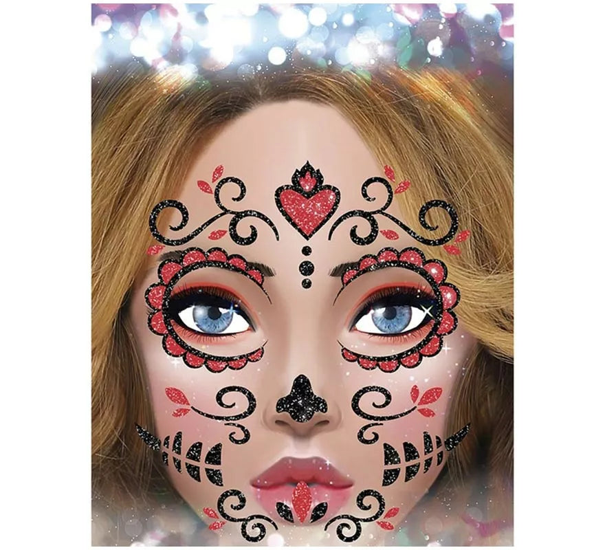 Translation missing: fr.Brillantina Facial Catrina rojo de 20x20 cm