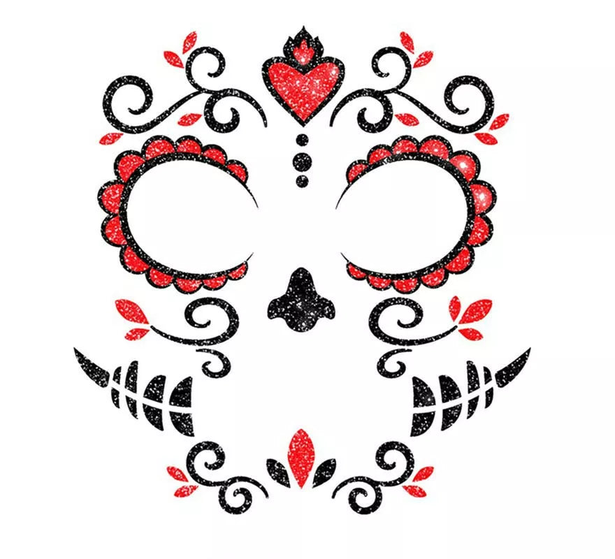 Translation missing: fr.Brillantina Facial Catrina rojo de 20x20 cm