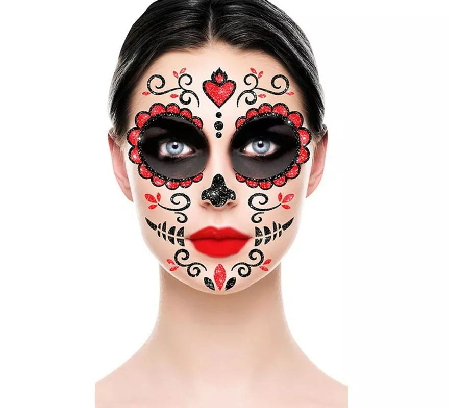 Translation missing: fr.Brillantina Facial Catrina rojo de 20x20 cm