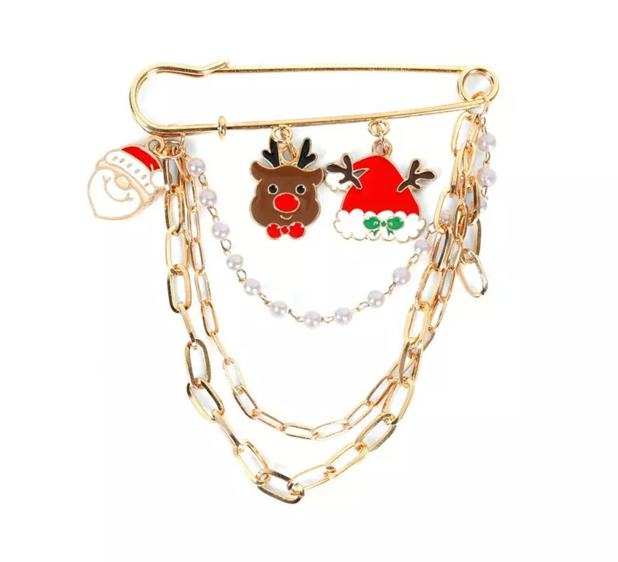 Translation missing: fr.Broche de Figuritas Navideñas con cadena de 8x8 cm