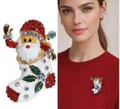 Broche Metálico de Bota de Navidad de 6 cm