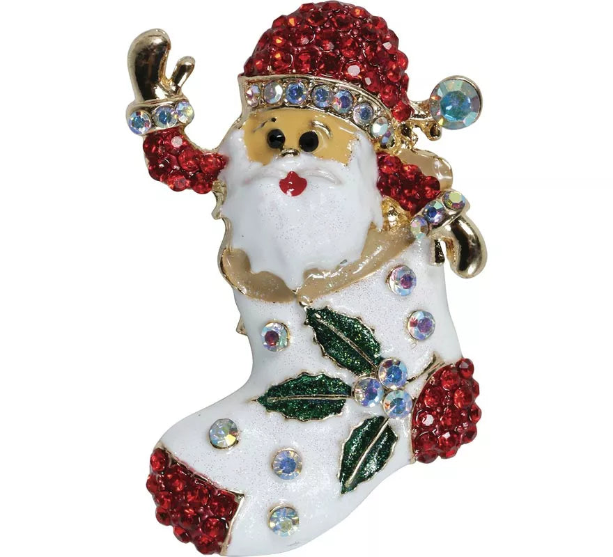 Broche Metálico de Bota de Navidad de 6 cm