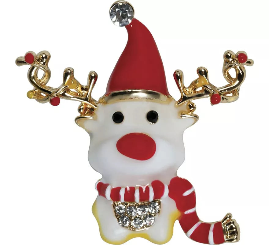 Broche Metálico de Reno Navideño de 3,5 cm