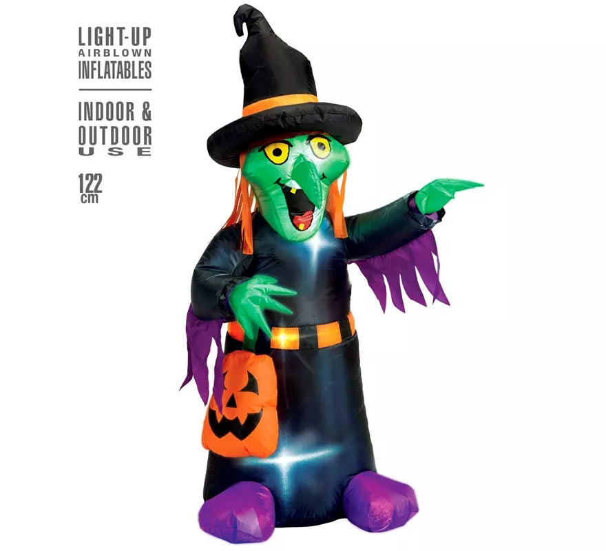 Translation missing: fr.Bruja Auto Hinchable de Halloween con Iluminación de 122 cm
