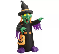 Sorcière gonflable d'Halloween avec éclairage, 122 cm