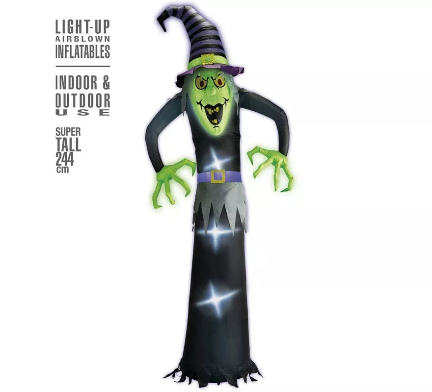 Translation missing: fr.Bruja Auto Hinchable de Halloween con Iluminación de 244 cm