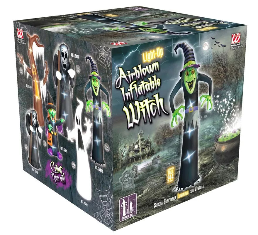 Translation missing: fr.Bruja Auto Hinchable de Halloween con Iluminación de 244 cm