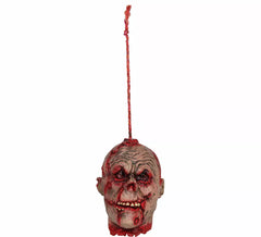 Tête suspendue de zombie sanglant de 28 cm