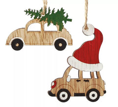 Boîte de 12 Pendentifs Bois Assortis 6 cm