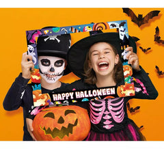 Boîte de 12 cadres photocall Halloween colorés 80x60 cm