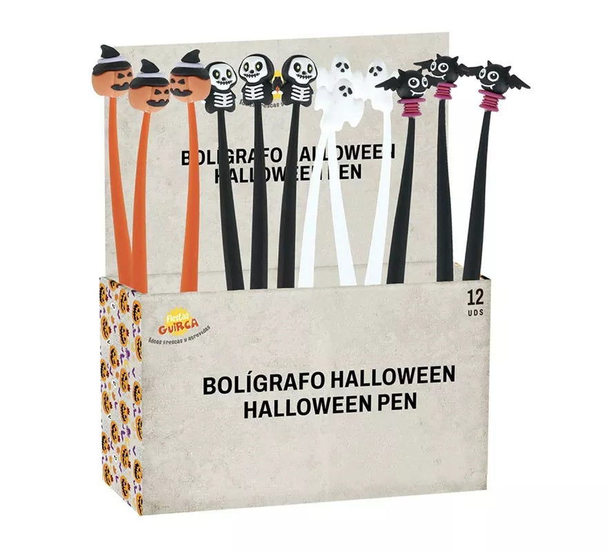 Translation missing: fr.Caja de 12 Bolígrafos de Halloween de 22 cm