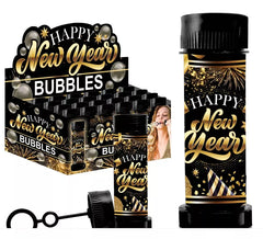 Carton de 24 pots à bulles Happy New Year de 14 cm