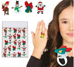 Boîte de 25 bagues de Noël lumineuses de 3,5 cm