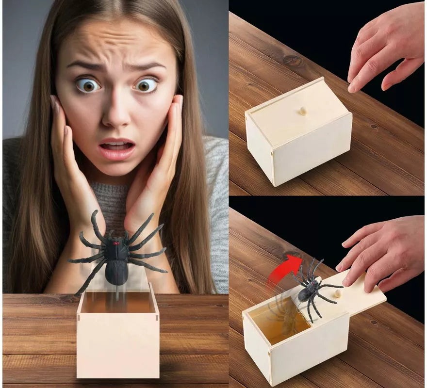 Translation missing: fr.Caja de Madera con Araña de Broma
