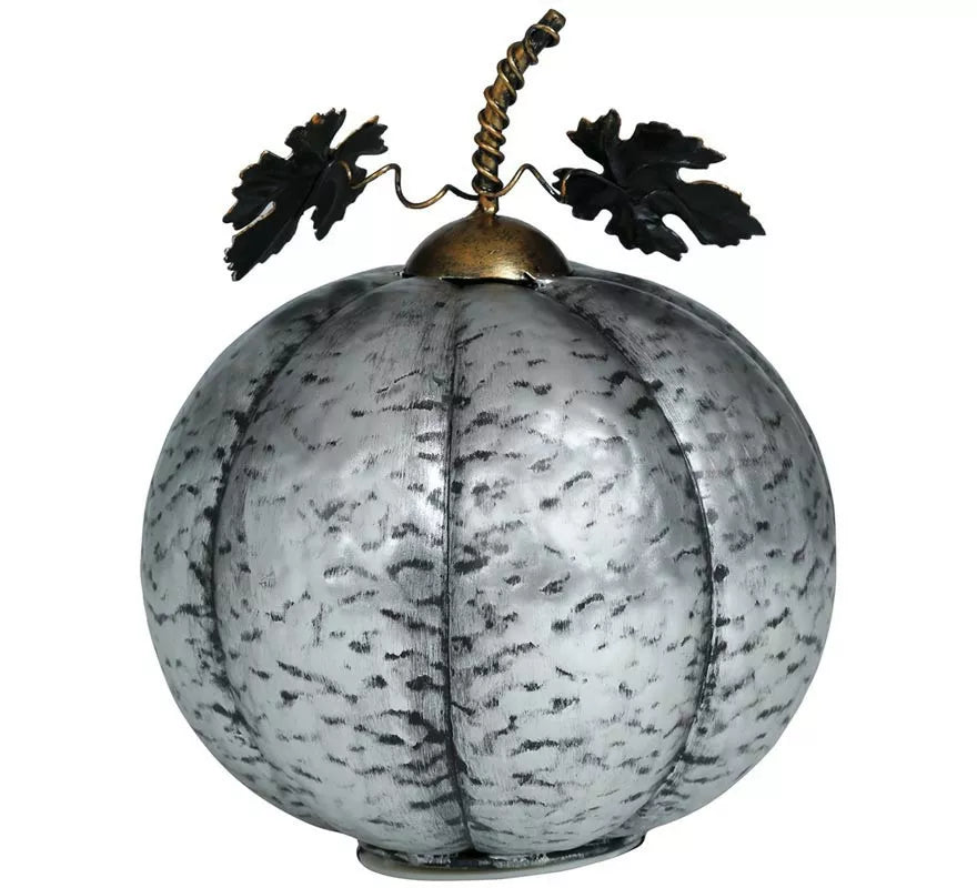 Translation missing: fr.Calabaza Metálica plata con Luz 16 cm